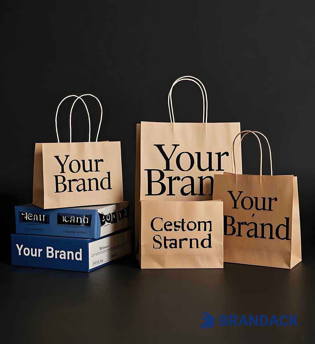 Custom Brown Paper Bags with Handles