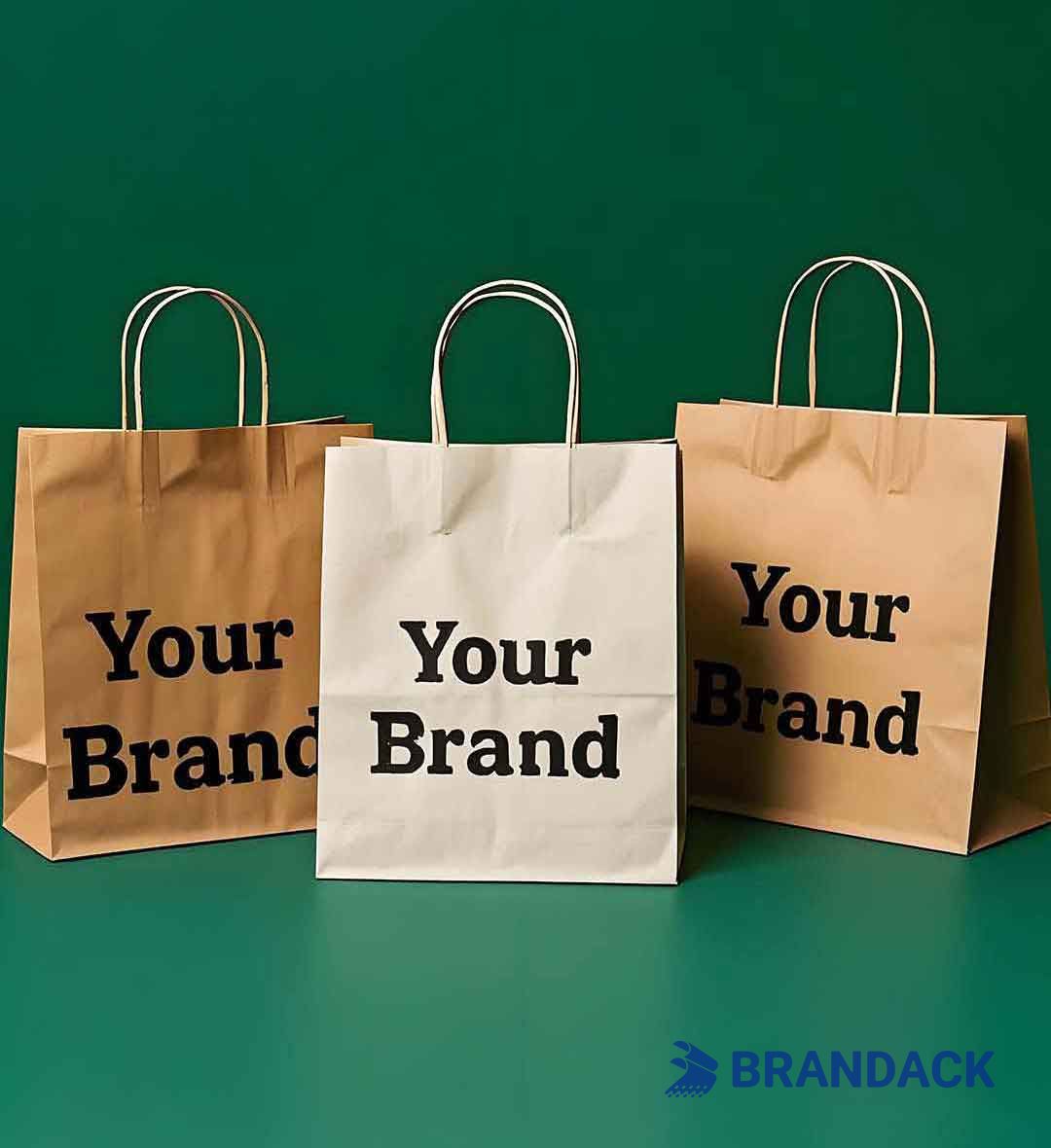 Custom Brown Paper Bags with Handles