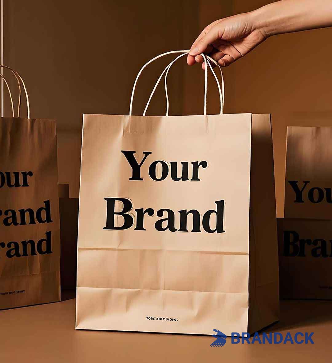 Custom Brown Paper Bags with Handles