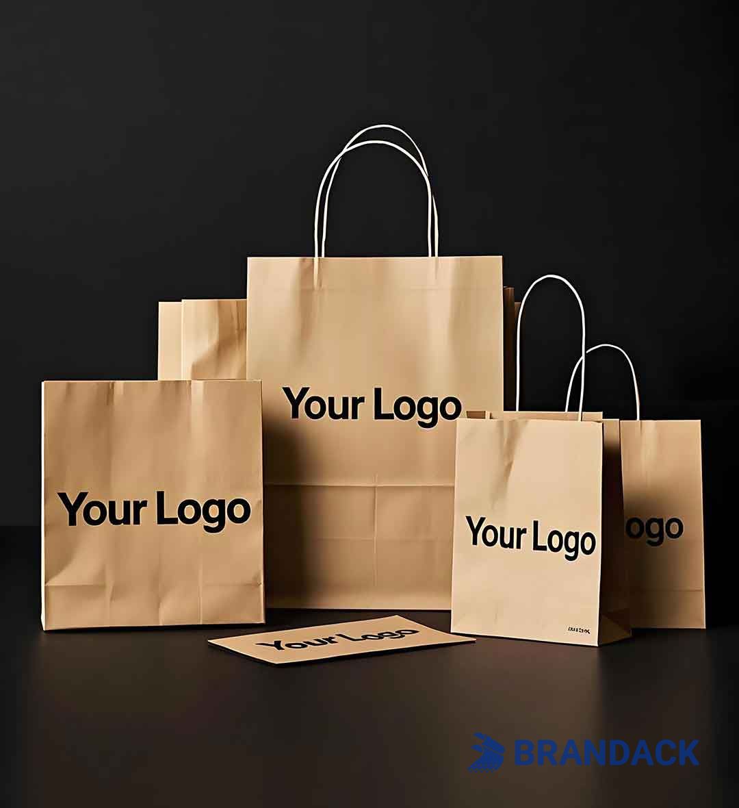 Branded Kraft Paper Bags with Your Logo and Uniquely Yours