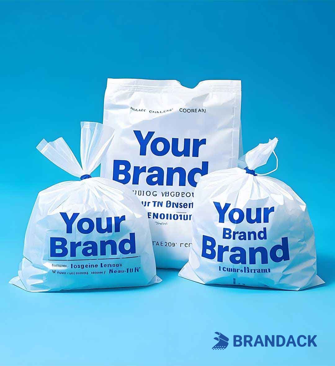Custom Plastic Shopping Bags with Handles and Printed with Logo