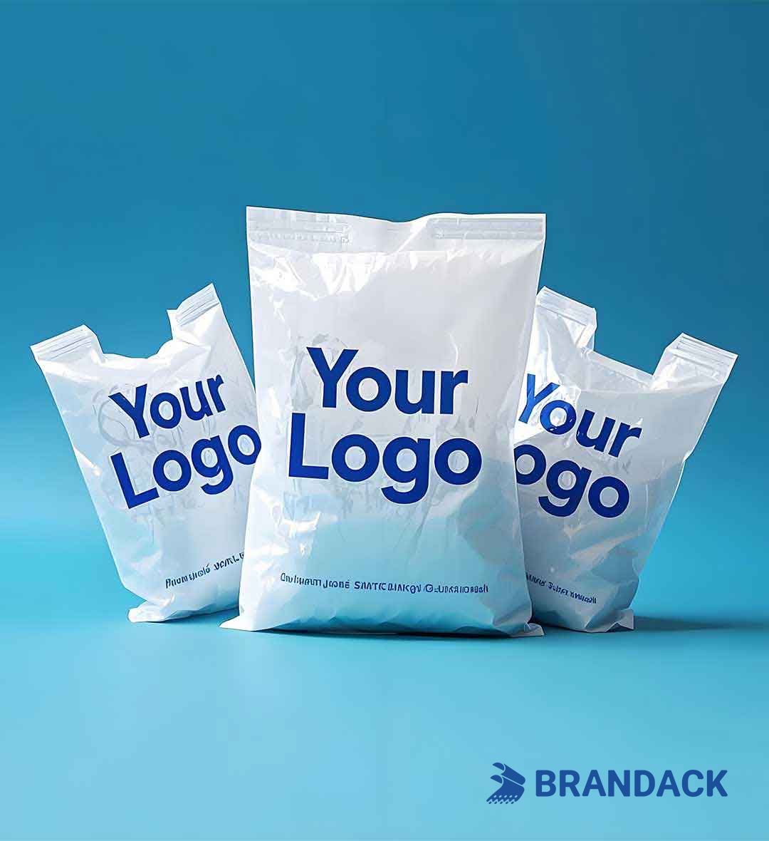 Custom Plastic Shopping Bags with Handles and Printed with Logo