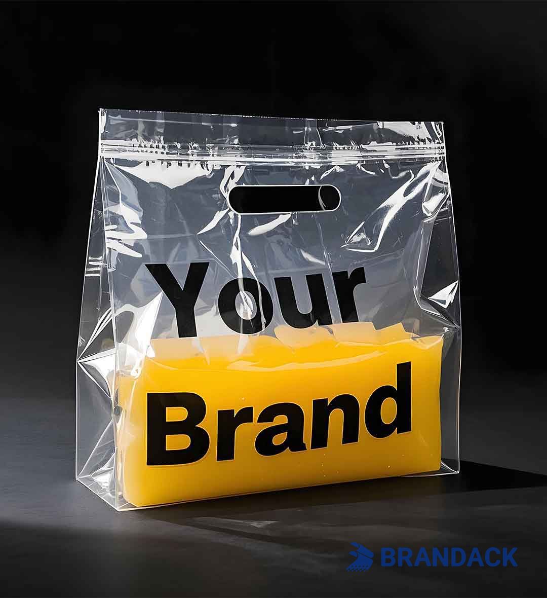 Custom Plastic Gift Bags with Brand Graphic Design Service