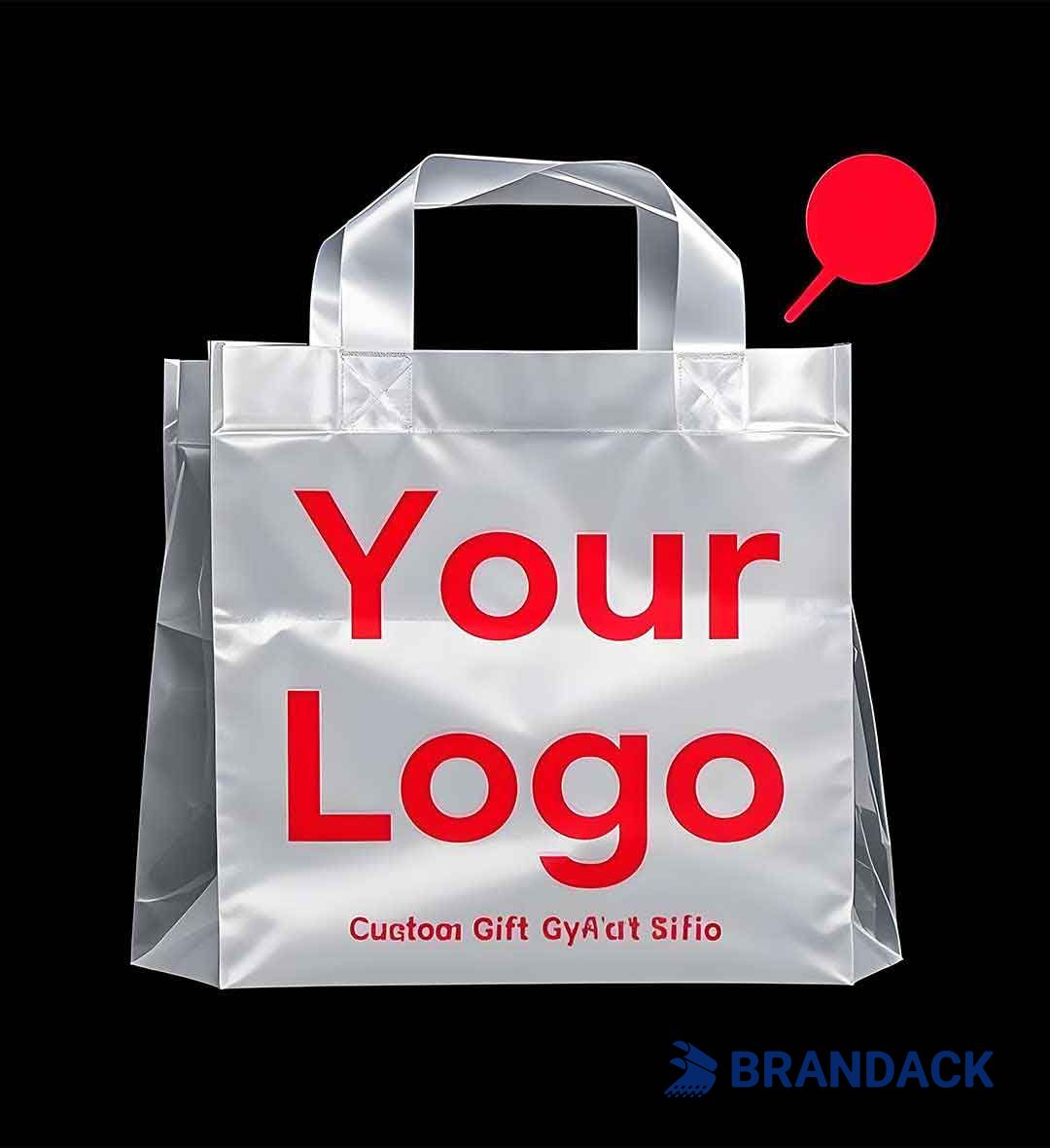 Custom Plastic Gift Bags with Brand Graphic Design Service