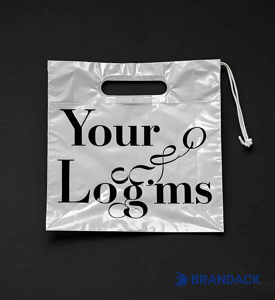 Custom Plastic Gift Bags with Brand Graphic Design Service