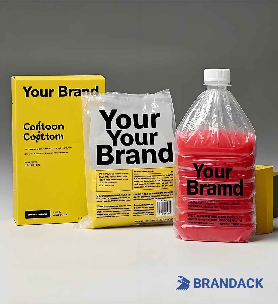 Custom Plastic Gift Bags with Brand Graphic Design Service