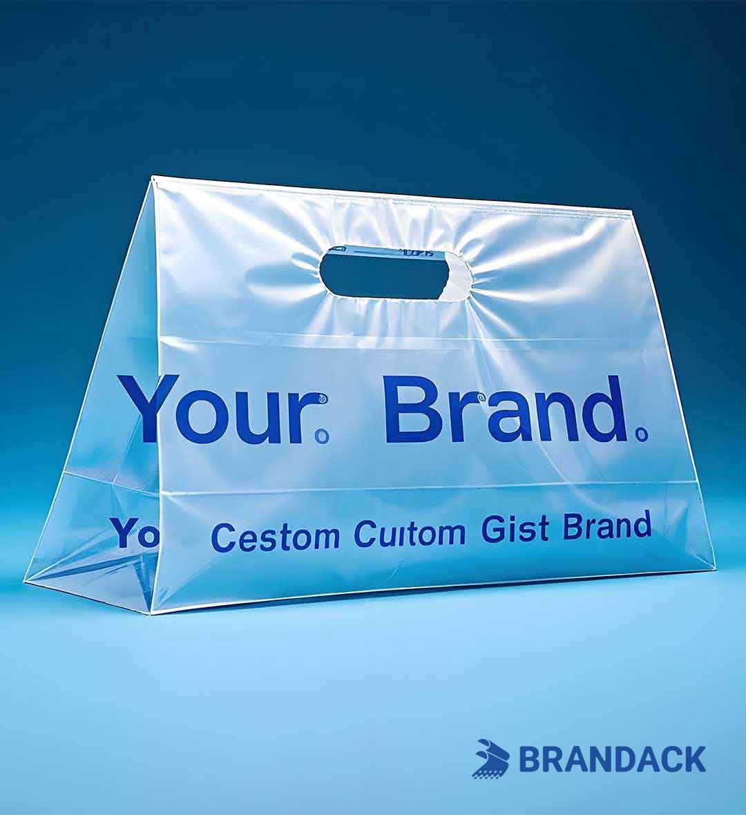 Custom Plastic Gift Bags with Brand Graphic Design Service