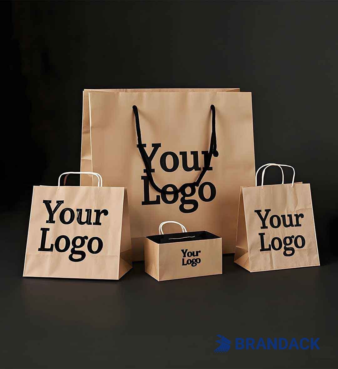 Custom Paper Shopping Bags Wholesale with Packaging Design Service