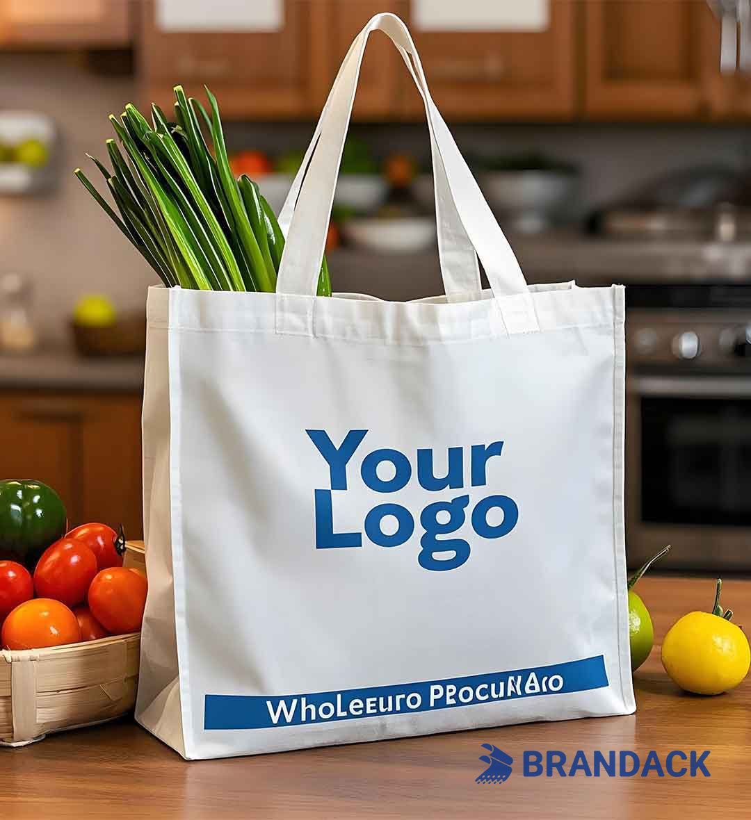 Custom Wholesale Cheap Reusable Grocery Bags with Logo in Bulk