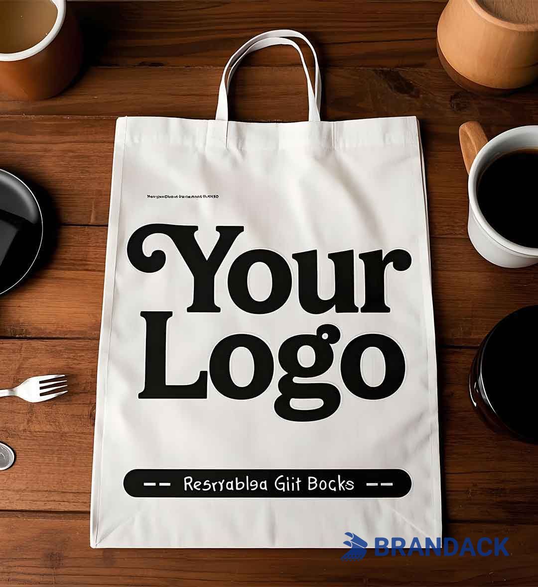 Reusable Canvas Gift Shopping Bags Branded with Logo Bulk Wholesale