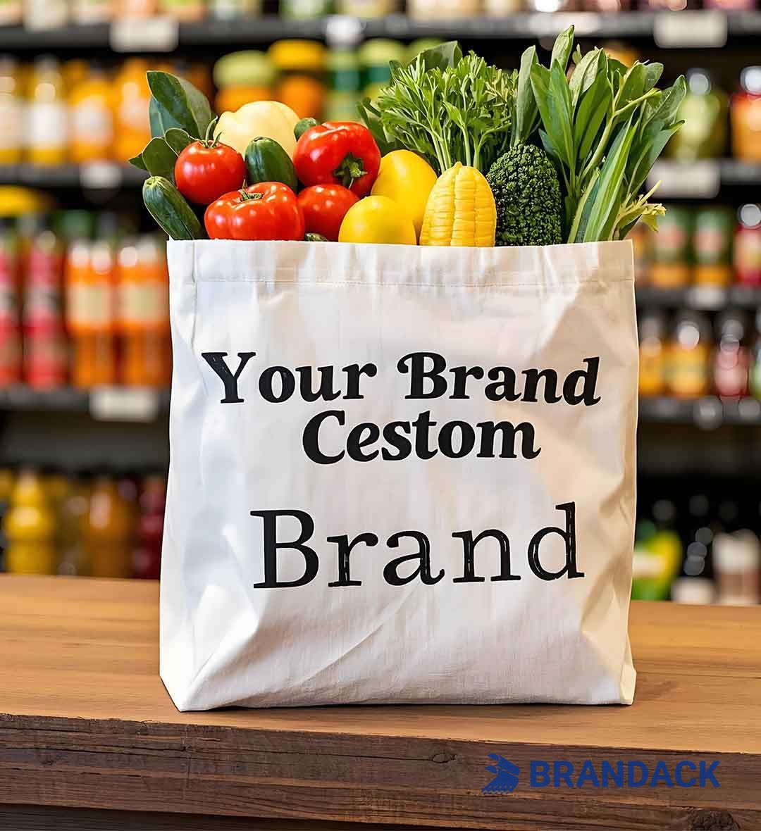Custom Printed Grocery Bags with Logo Wholesale for Brand Identity
