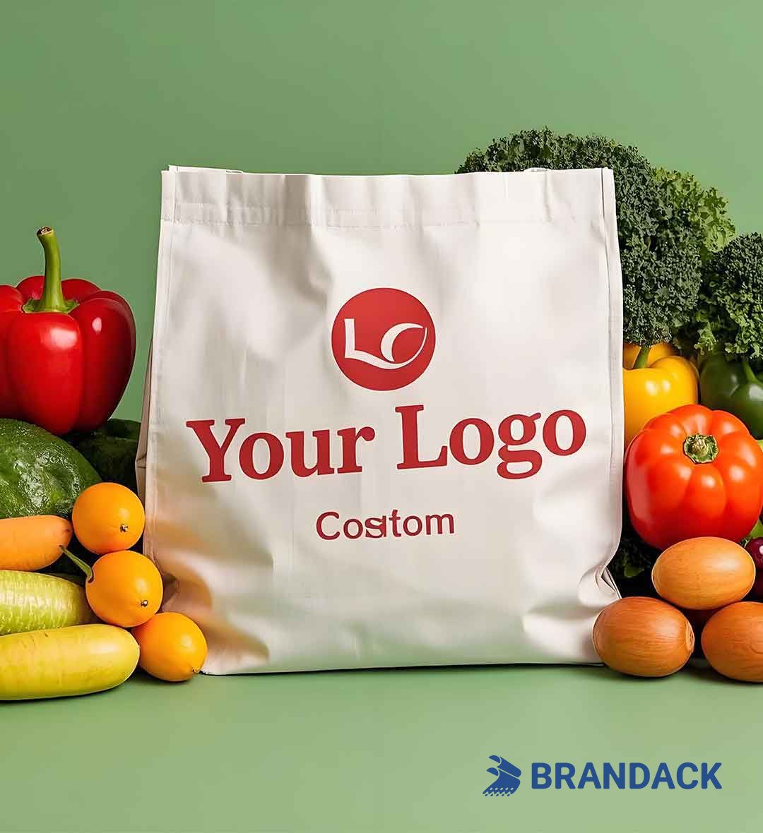 Custom Printed Grocery Bags with Logo Wholesale for Brand Identity