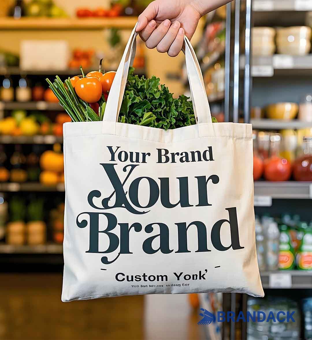 Custom Grocery Tote Bags with Logo for Branding or Events