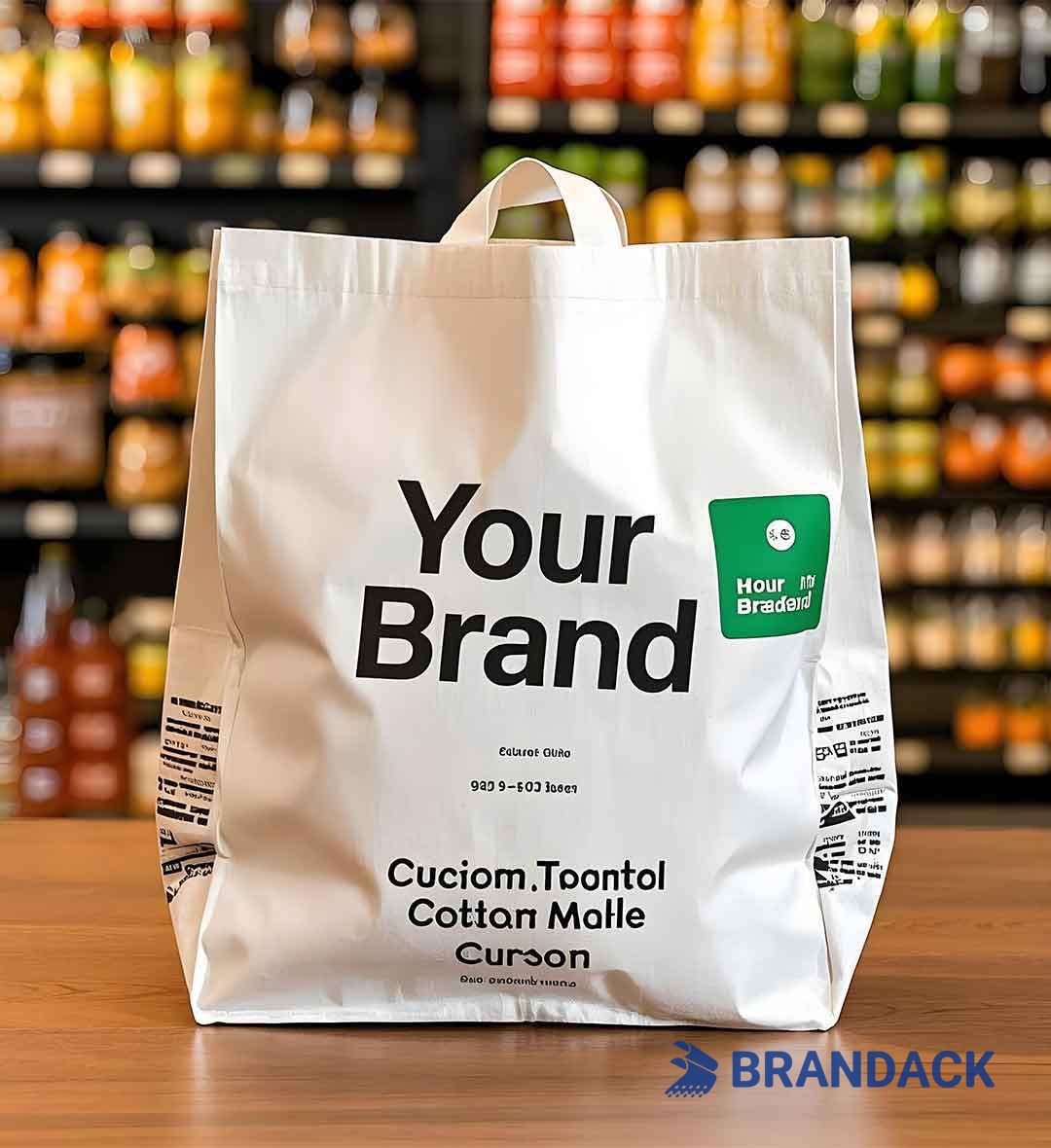 Custom Grocery Tote Bags with Logo for Branding or Events
