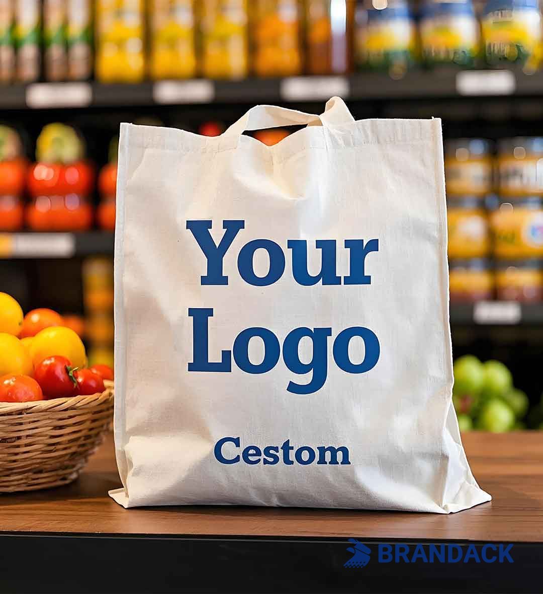 Custom Grocery Tote Bags with Logo for Branding or Events
