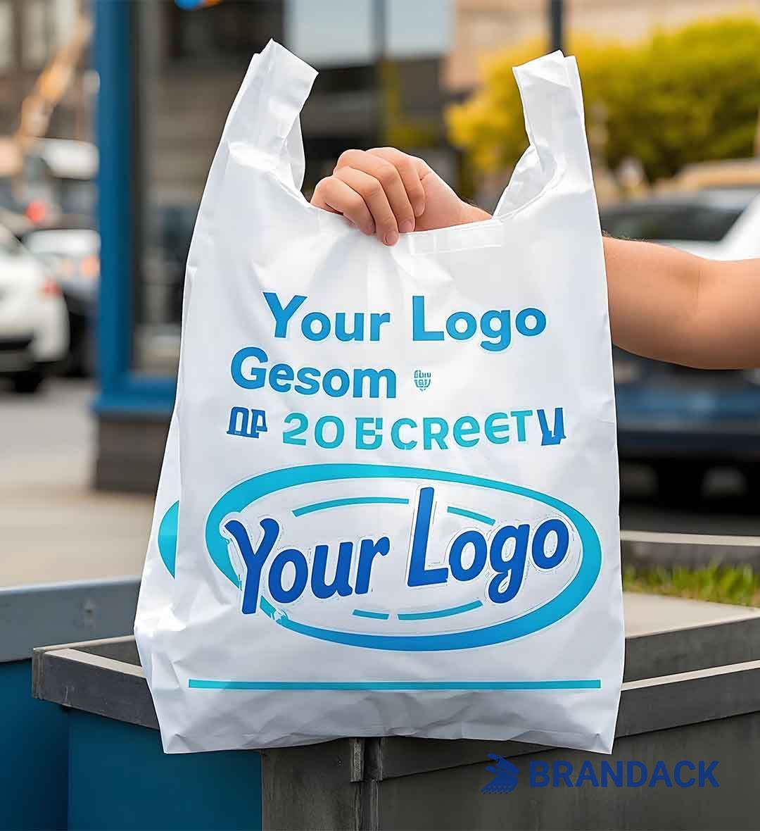 Custom Plastic Grocery Bags Bulk with Your Logo for Growing Business