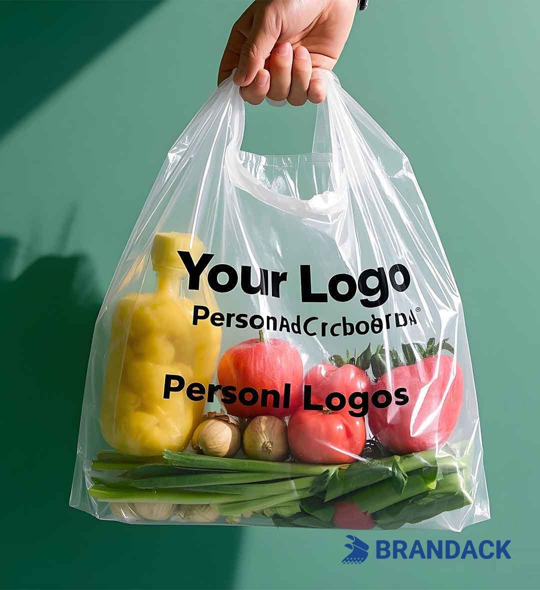 Personalized Printed Plastic Grocery Bags Wholesale No Minimum