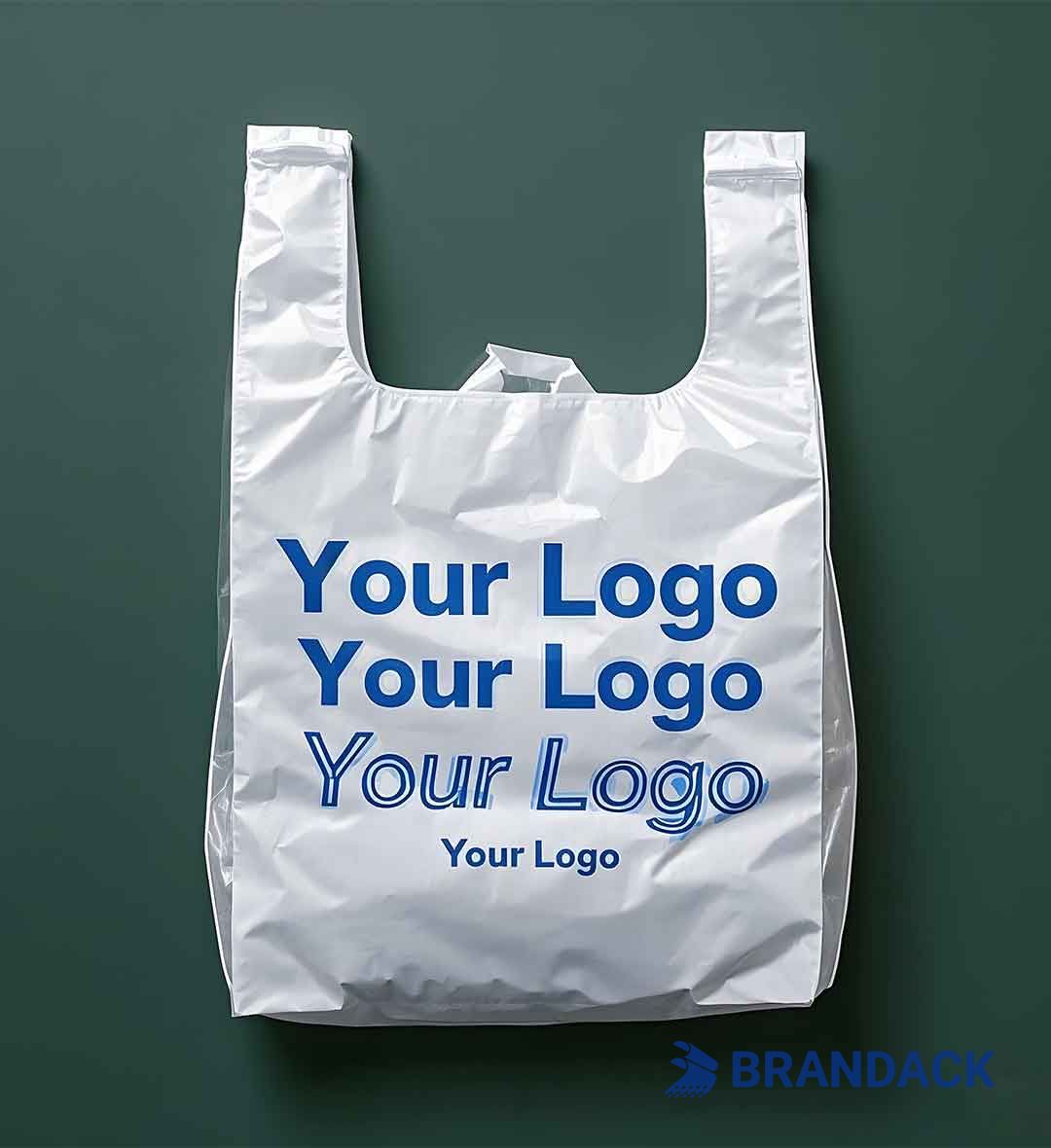 Personalized Printed Plastic Grocery Bags Wholesale No Minimum
