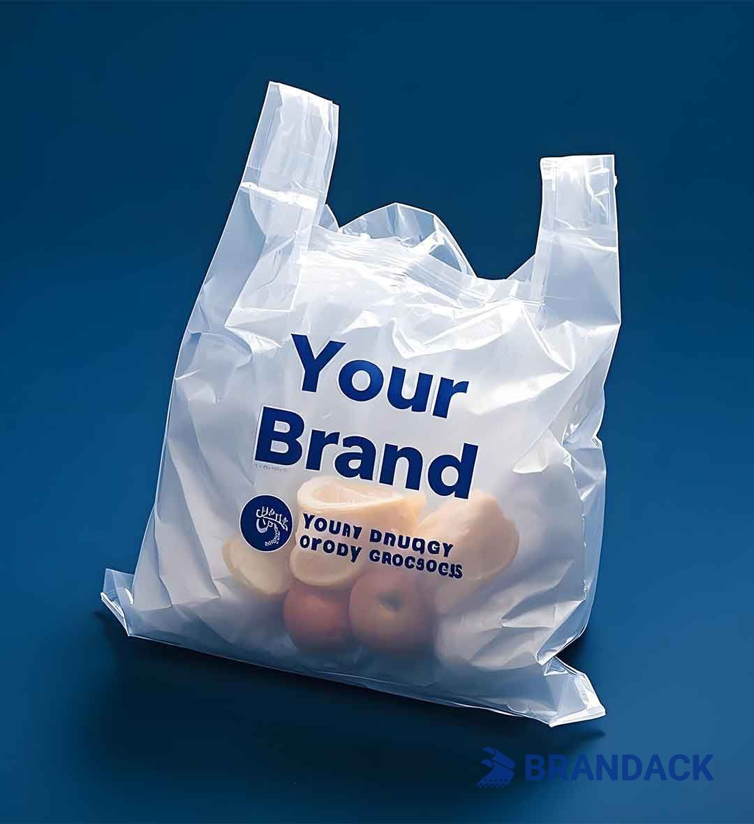 Personalized Printed Plastic Grocery Bags Wholesale No Minimum