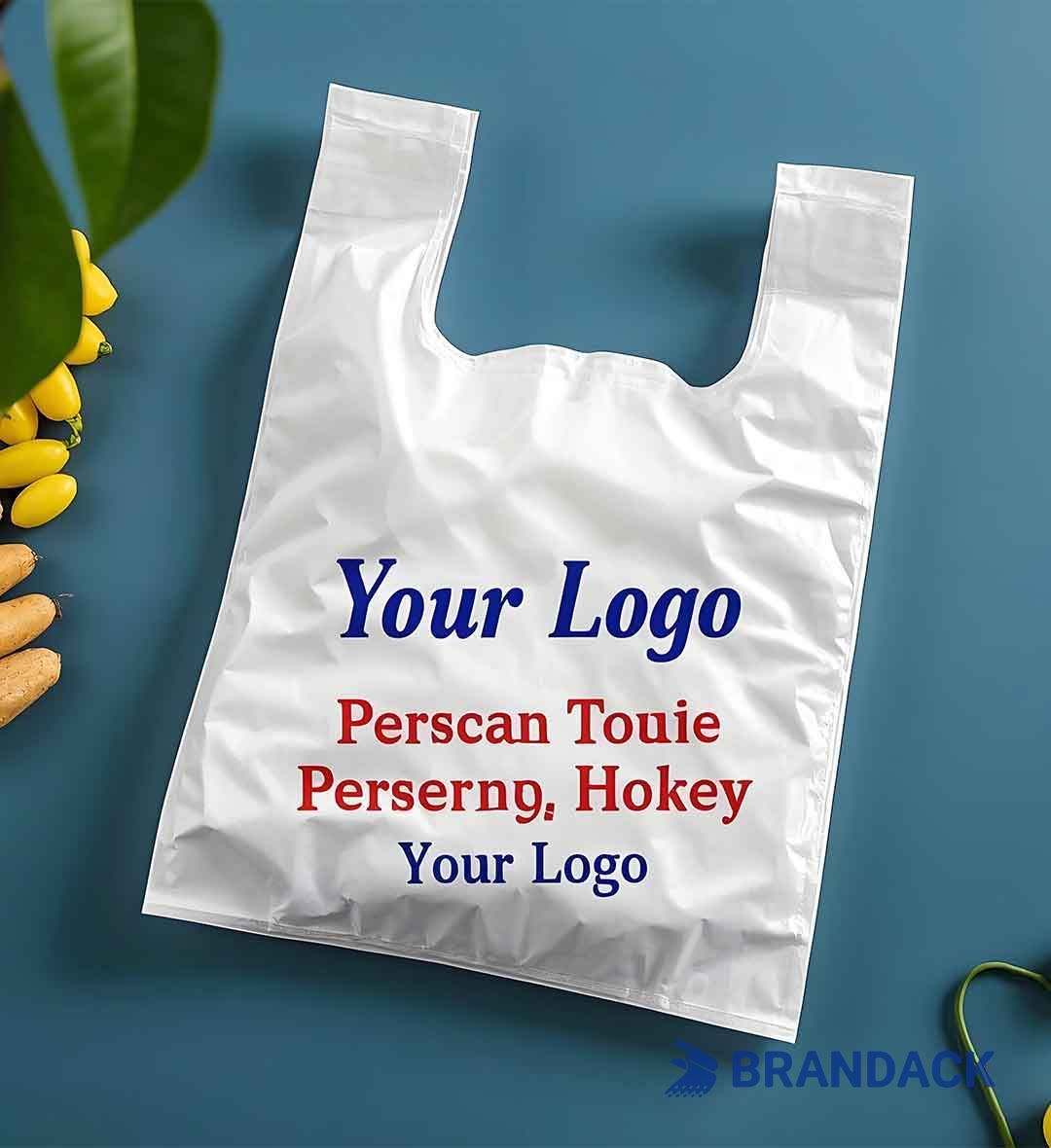Personalized Printed Plastic Grocery Bags Wholesale No Minimum