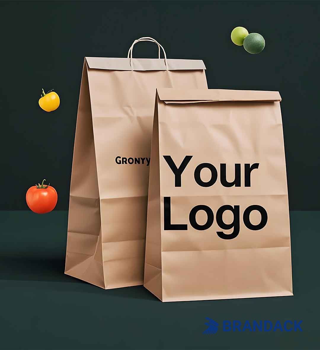 Bespoke Paper Grocery Bags Bulk | Custom Printed Bag with Logo