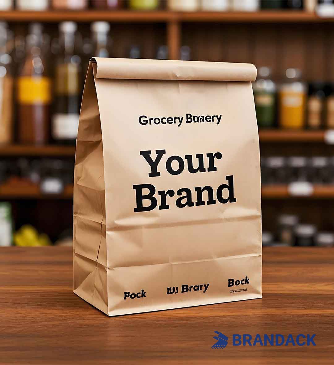Bespoke Paper Grocery Bags Bulk | Custom Printed Bag with Logo