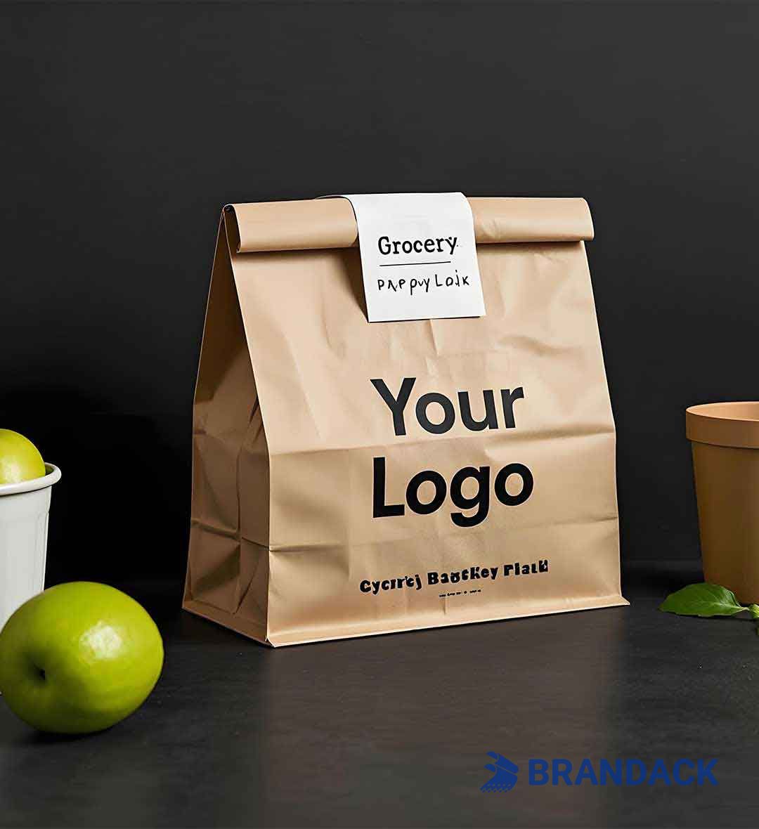 Bespoke Paper Grocery Bags Bulk | Custom Printed Bag with Logo