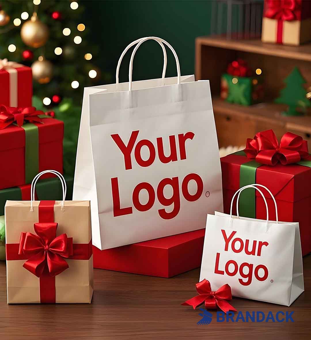 Custom Xmas Goodie Bags Wholesale | Bulk Christmas Present Bags
