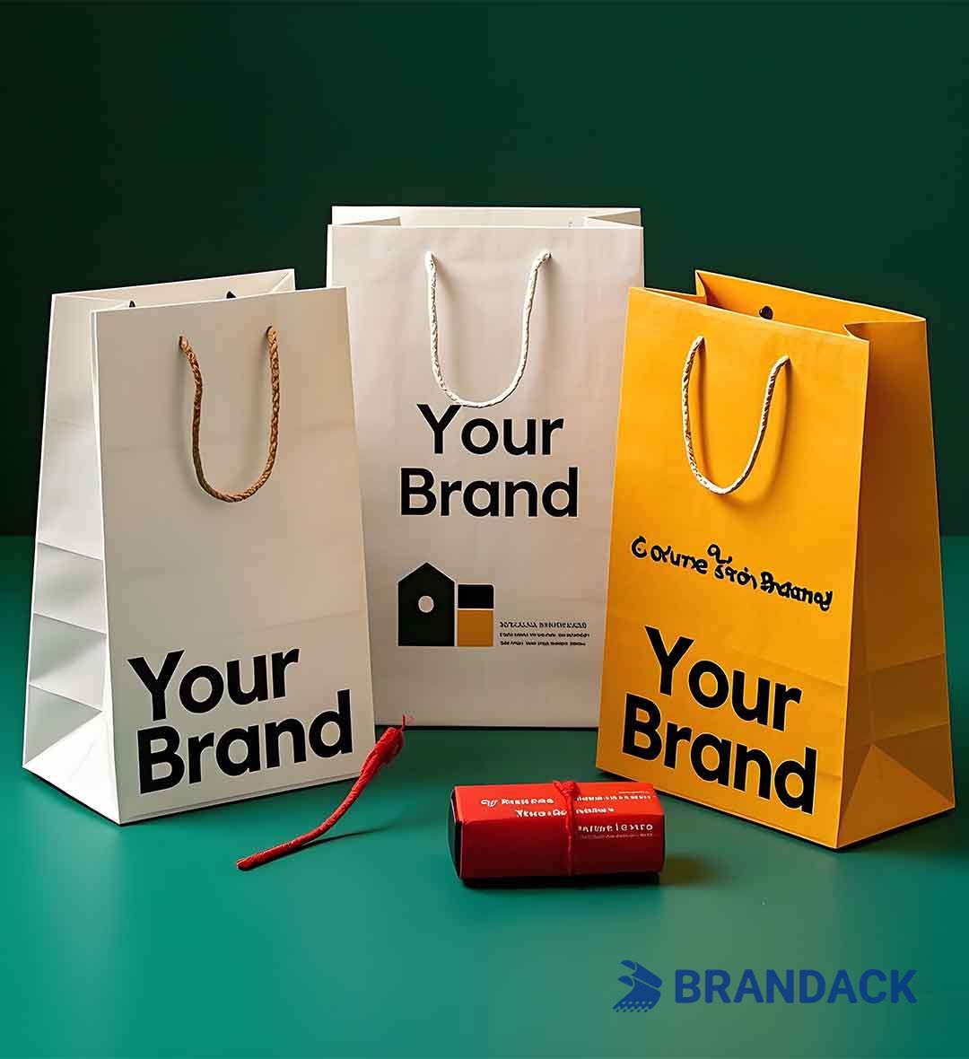 Custom Kraft Paper Gift Bags Wholesale in Bulk Printed with Logo