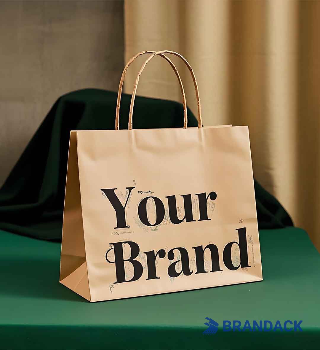 Custom Kraft Paper Gift Bags Wholesale in Bulk Printed with Logo