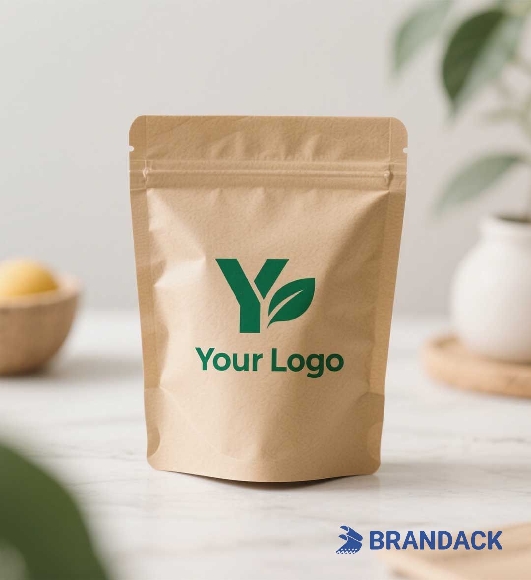 Compostable Kraft Stand Up Pouches Eco-friendly Sustainable Packaging