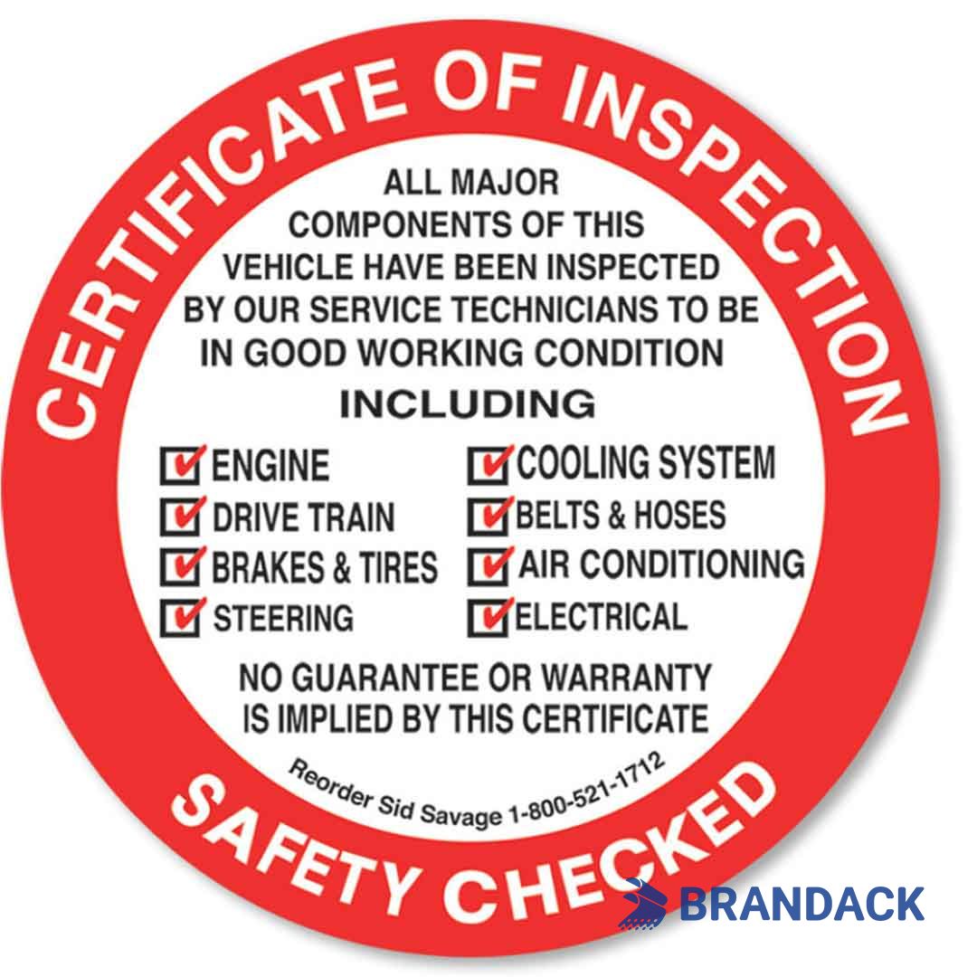 Car State Dot Inspection Stickers Customized According to Templates