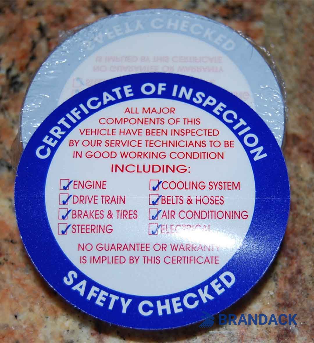 Car State Dot Inspection Stickers Customized According to Templates