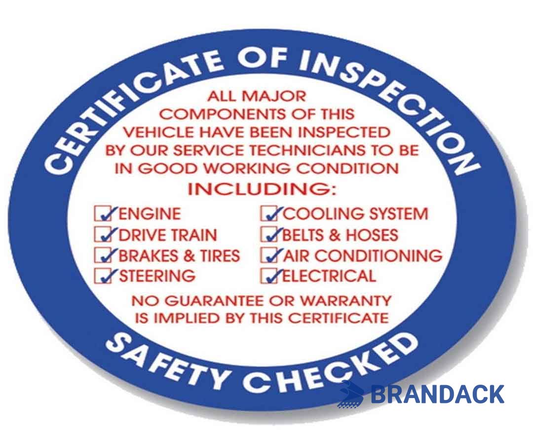 Car State Dot Inspection Stickers Customized According to Templates