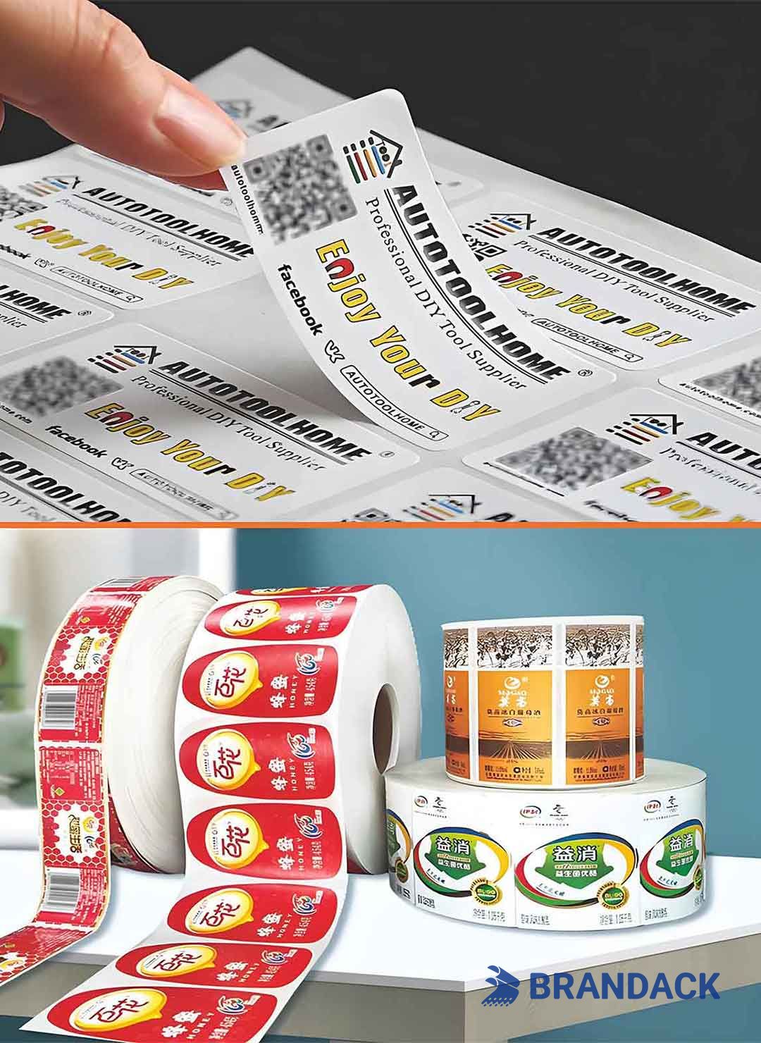 Custom Branded Logo Stickers for Business with Design Service