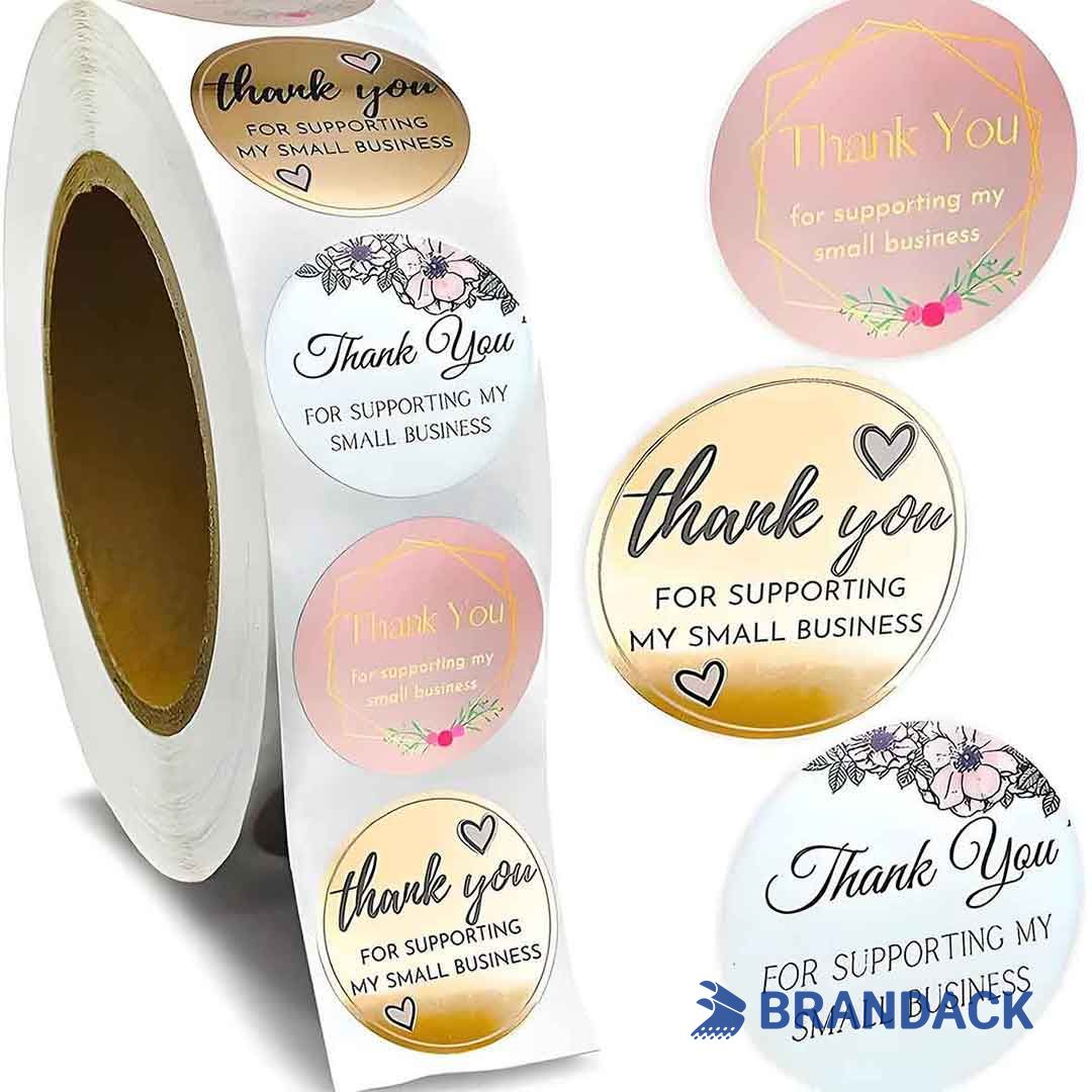 Custom Branded Logo Stickers for Business with Design Service