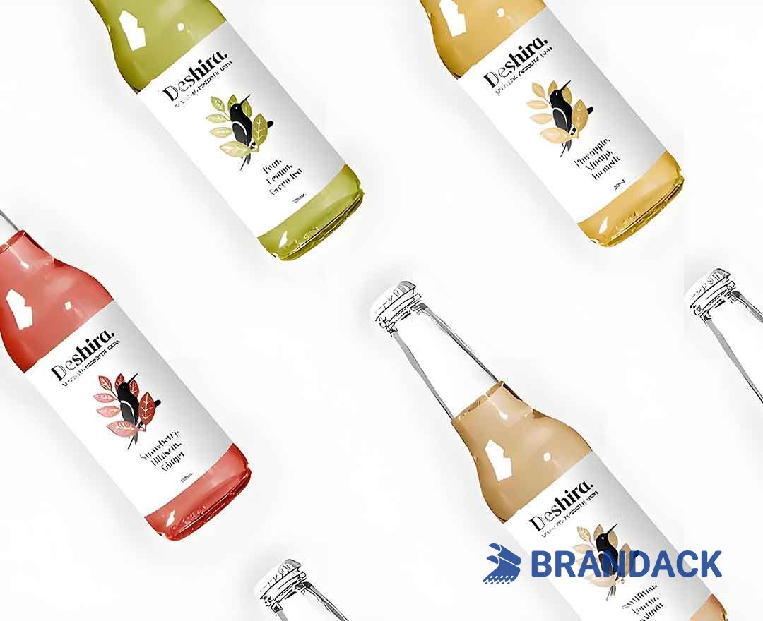 Glass Bottle Sticker Printing Manufacturer with Design Service Glass Bottle Sticker Printing Manufacturer with Design Service