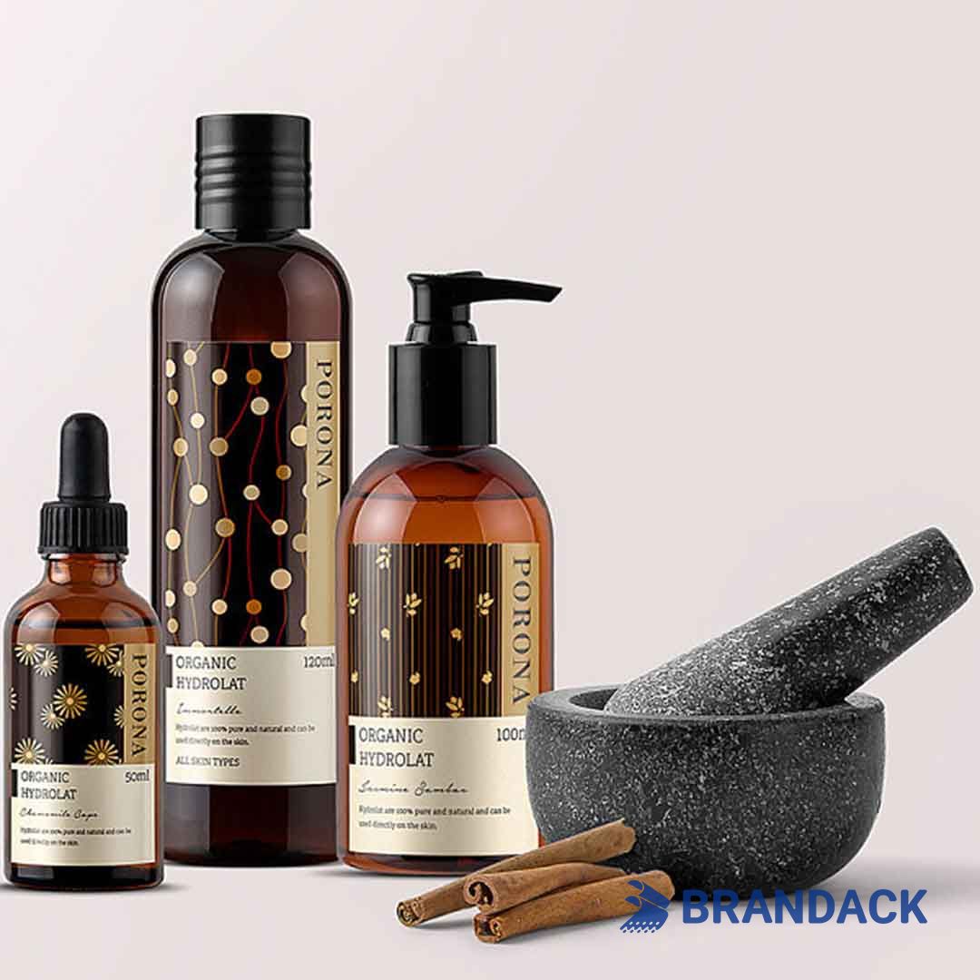 Hair Oil Bottle Sticker Design and Printing Tailored to Brand