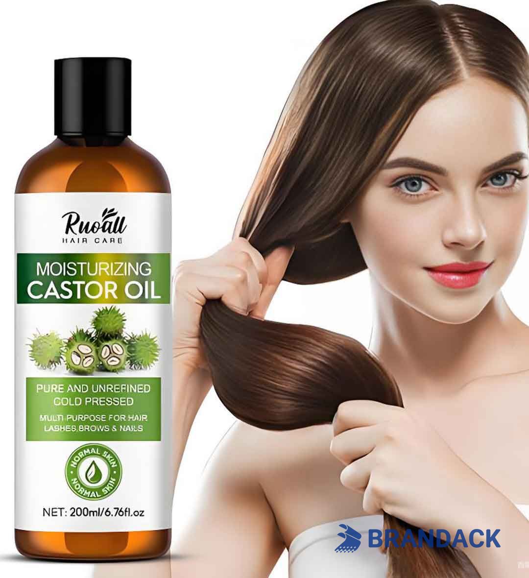 Hair Oil Bottle Sticker Design and Printing Tailored to Brand