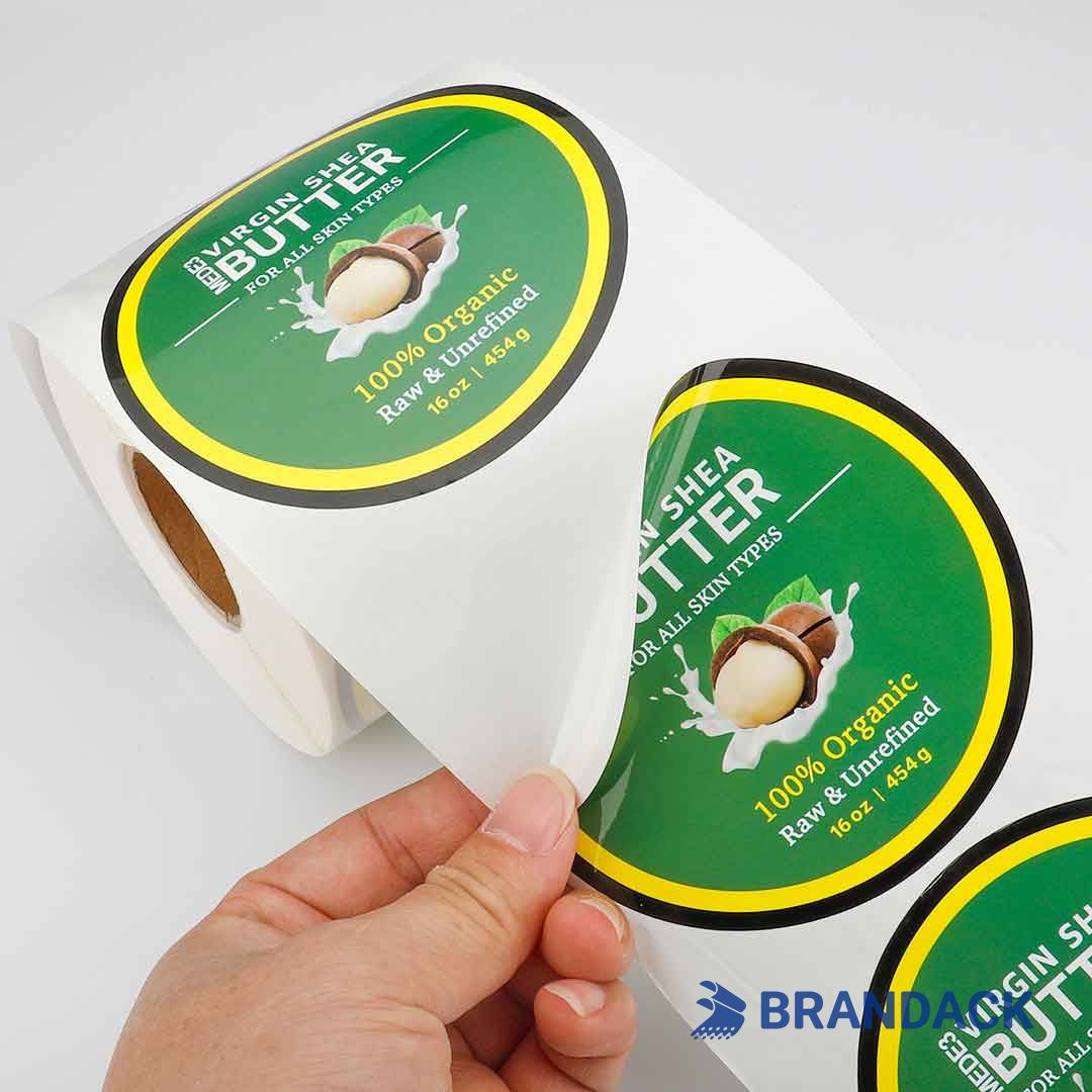 Custom Personalized Circle Stickers Colored in White Yellow Purple Black