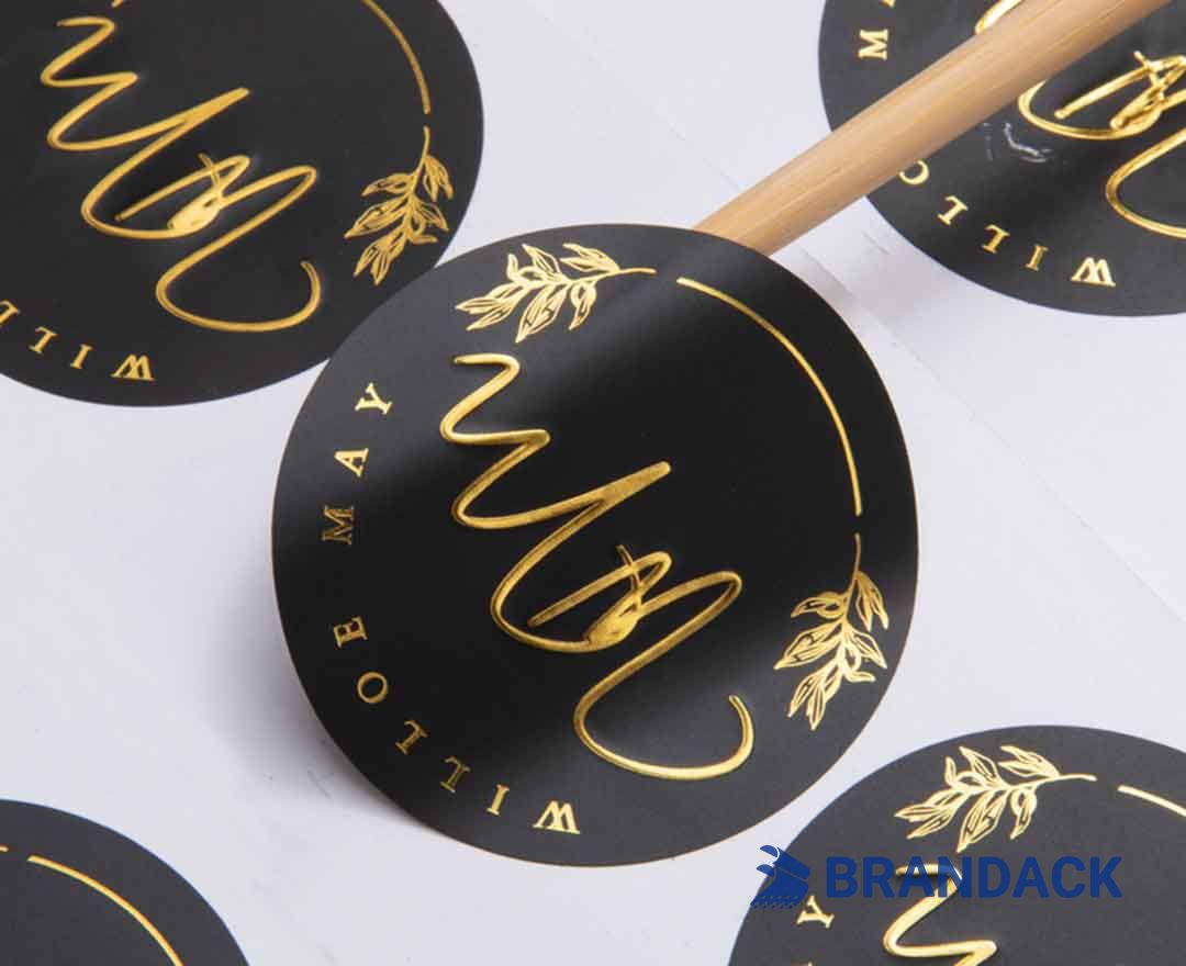 Custom Personalized Circle Stickers Colored in White Yellow Purple Black