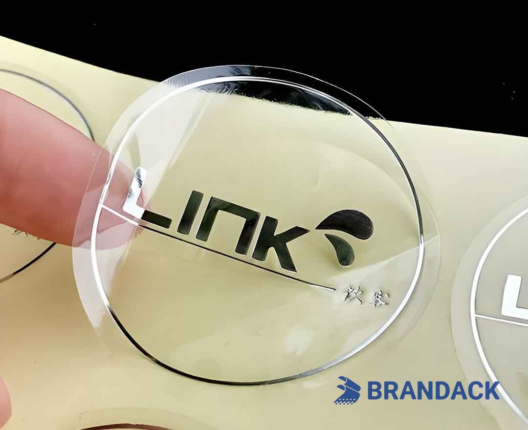 Clear Round Self Adhesive Label | Custom Sticky Labels Manufacturer