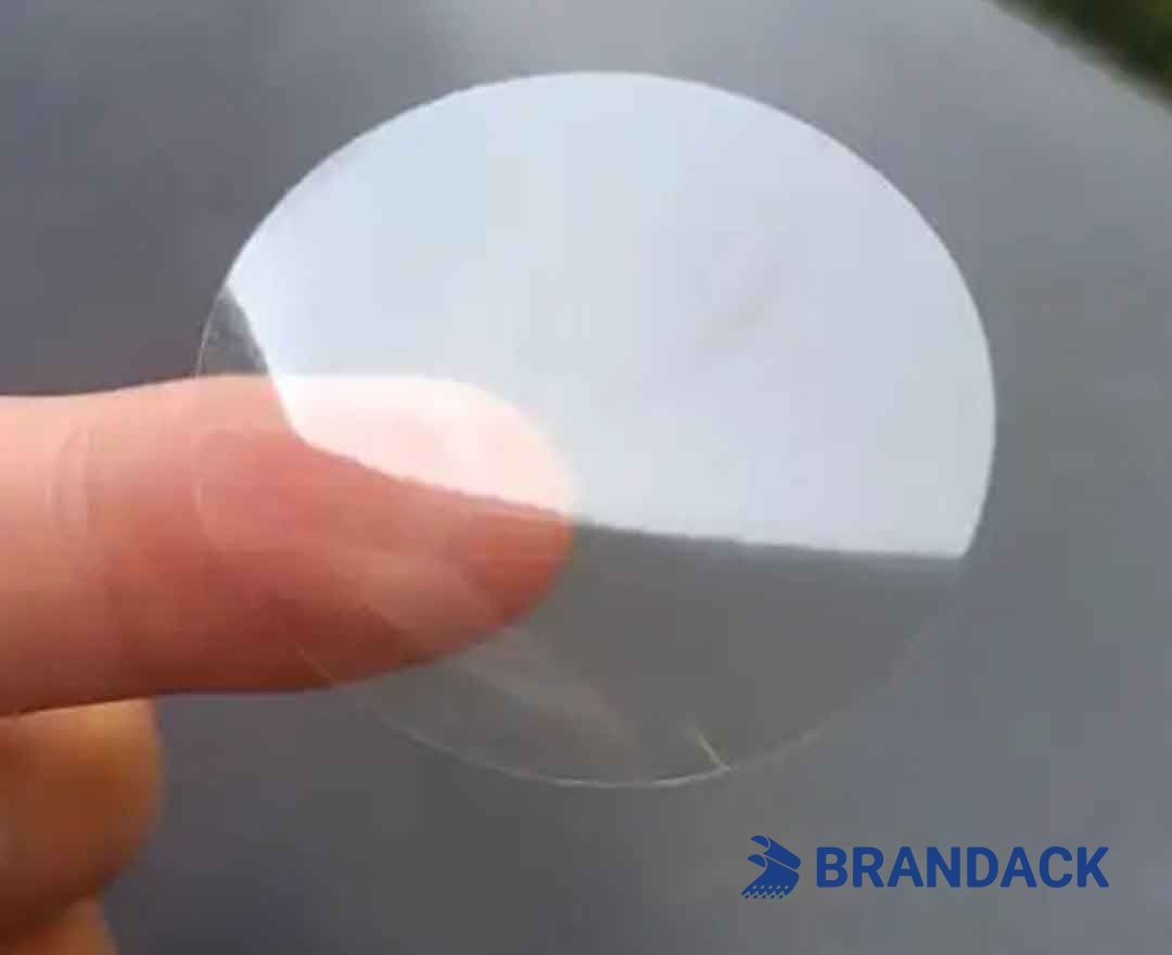 Clear Round Self Adhesive Label | Custom Sticky Labels Manufacturer
