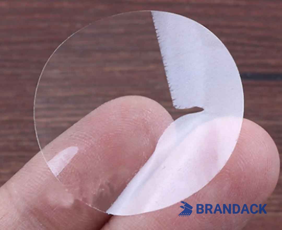 Clear Round Self Adhesive Label | Custom Sticky Labels Manufacturer