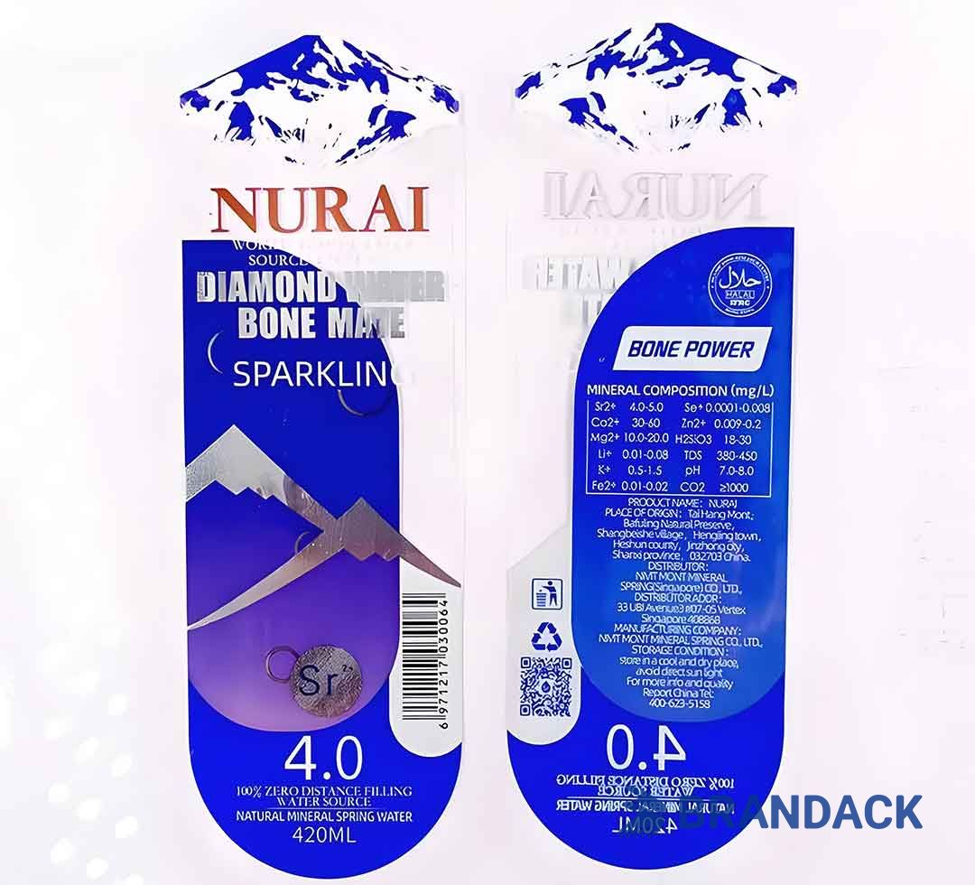 Custom Self Adhesive Water Bottle Sticker Labels to Stand Out on Shelf