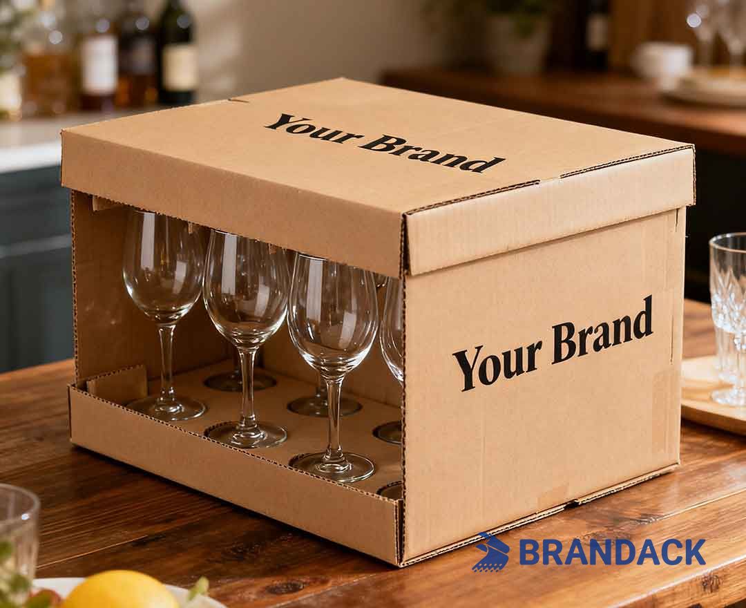 Custom Glassware Packing and Moving Boxes for Shipping Delivery