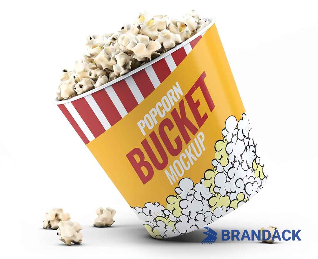 Custom Brand Printed Popcorn Buckets No Minimum with Design Service