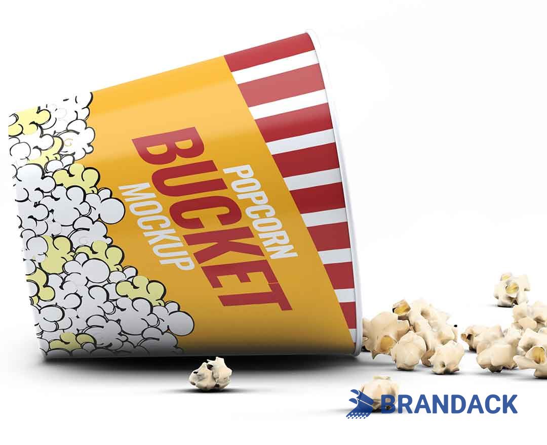 Custom Brand Printed Popcorn Buckets No Minimum with Design Service