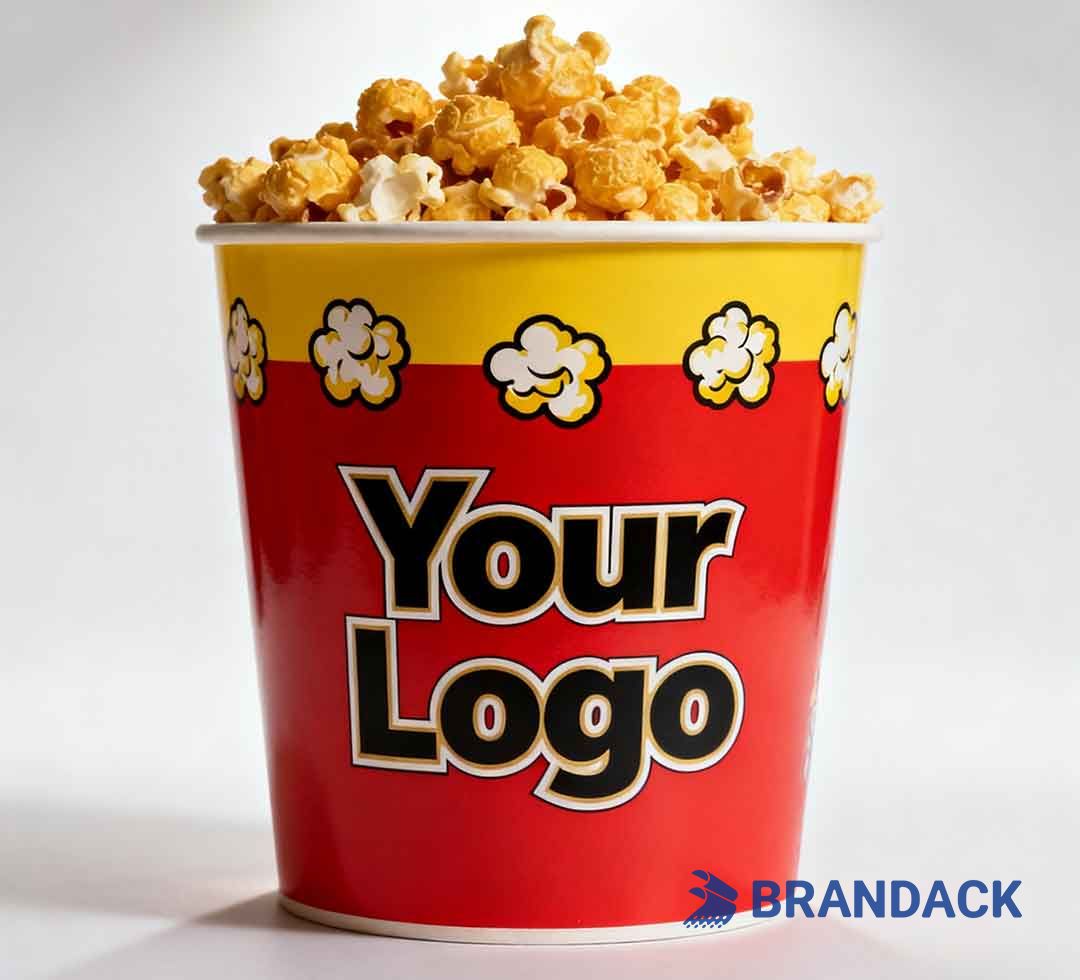 Custom Brand Printed Popcorn Buckets No Minimum with Design Service