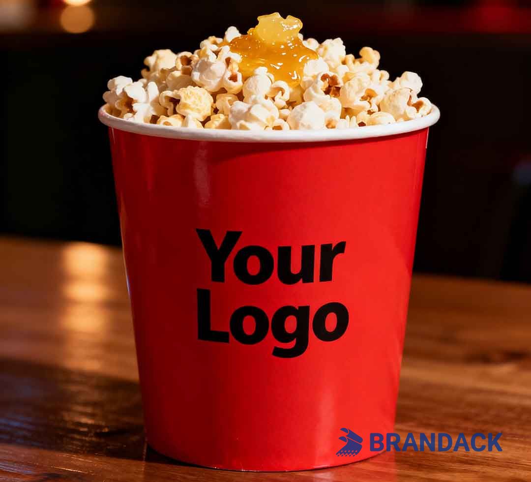 Custom Brand Printed Popcorn Buckets No Minimum with Design Service